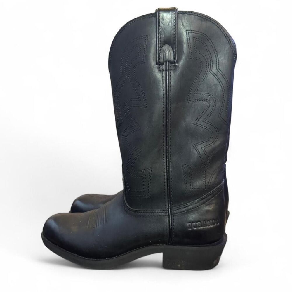 Durango Men’s 8EE Black Leather Western Work Boots Wide Square Toe Cowboy Ranch